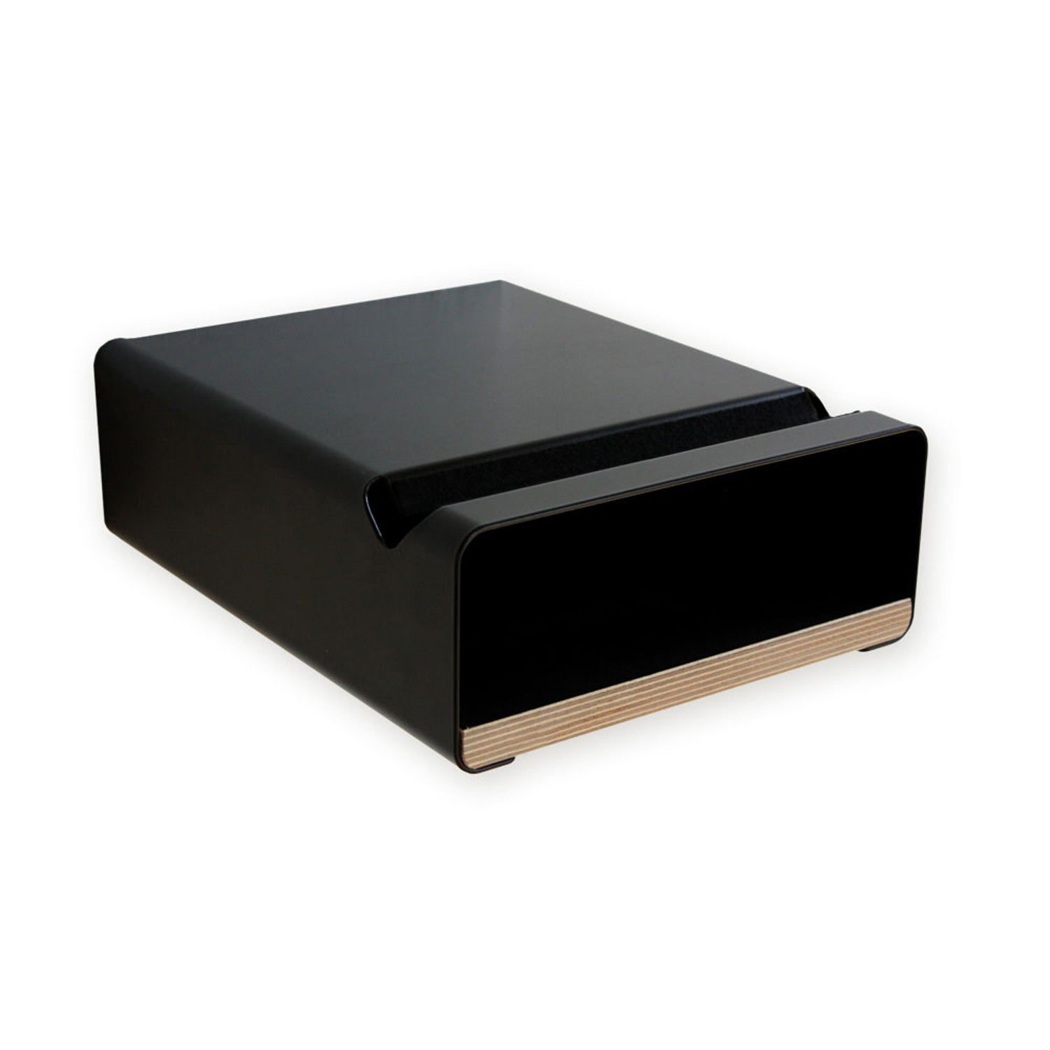 Wandhalterung V-Shelf schwarz von Urban Zweirad aus Aluminium mit schwarzem Boden