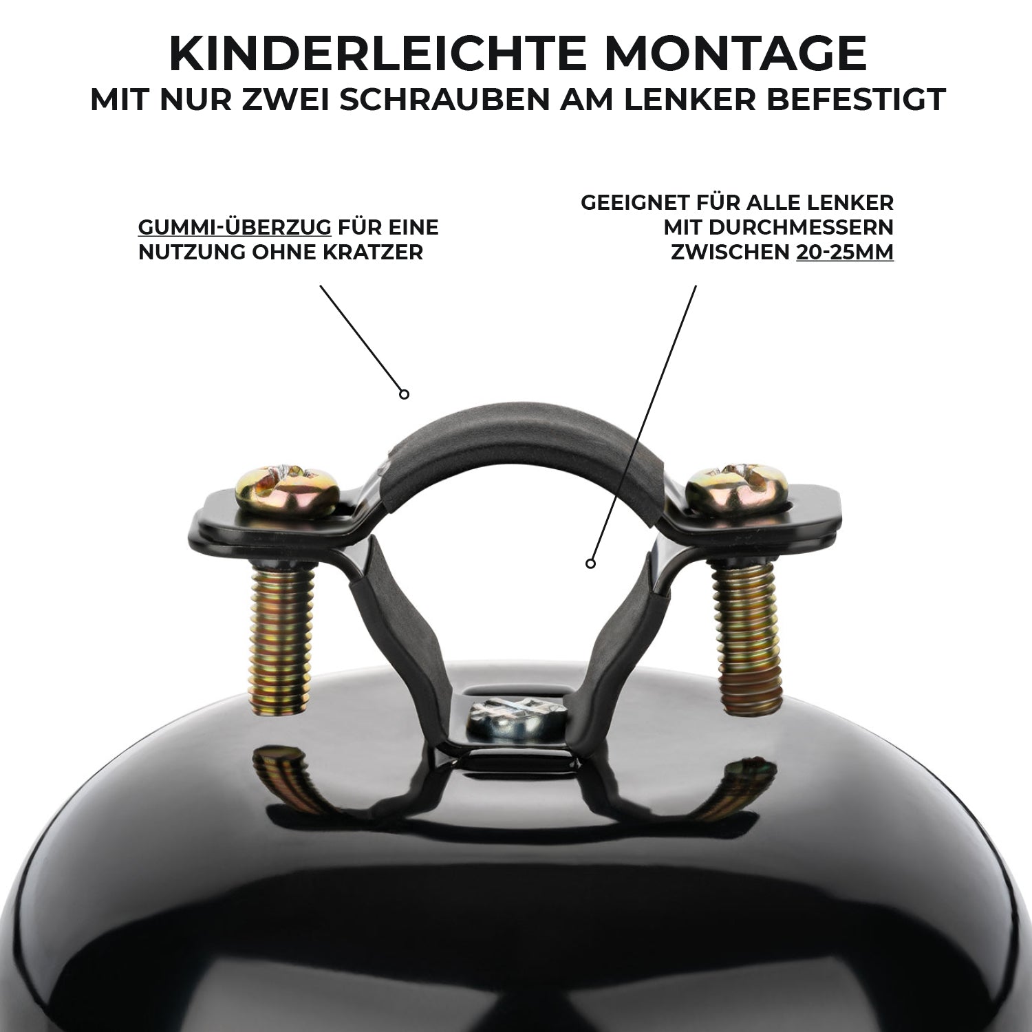 Kinder Fahrradklingel Ladybug Marienkäfer, Fahrradglocke 85 x 50 x 55mm  Kinderfahrrad, Roller, Laufrad Klingel, Glocke, Hupe für Lenker 19,2 -  25,4mm